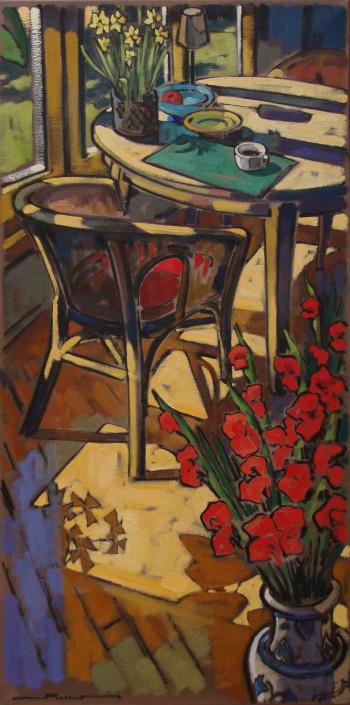 C-_Lumière dorée_ 40_x20_.#1EA9 Artiste peintre fleurs